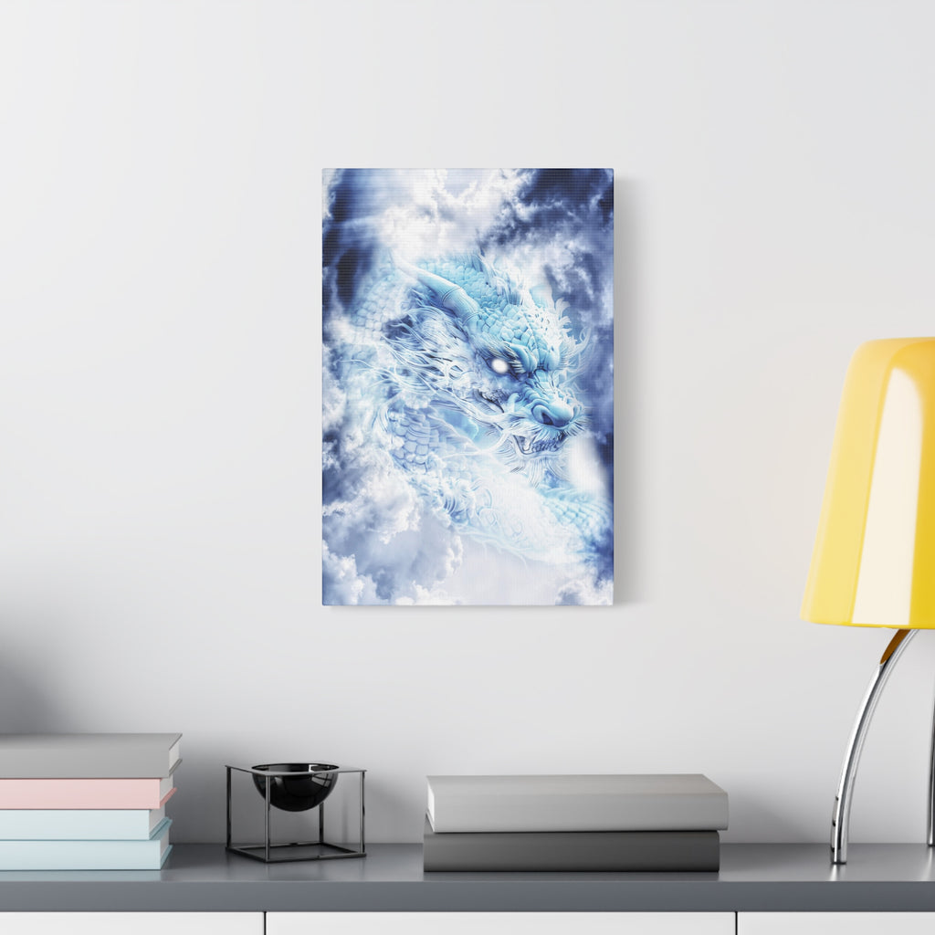 Blue Sky Dragon Canvas Wall Art - Celestial Fantasy Decor