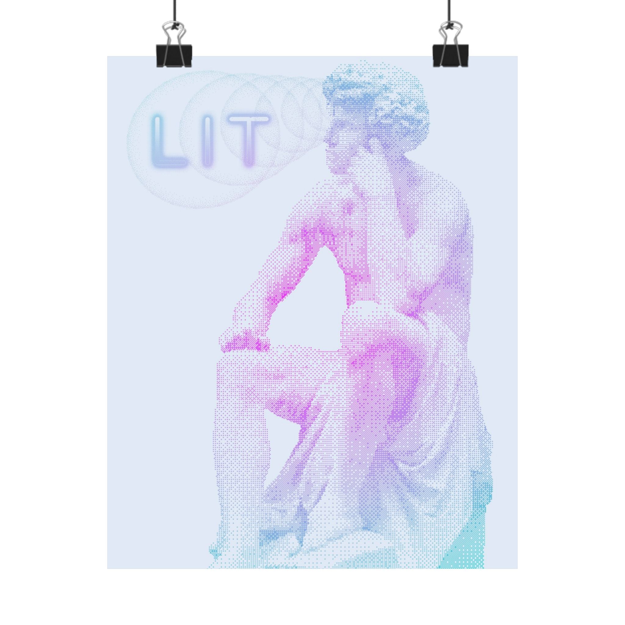 Lit Thinker Poster - Psychedelic Abstract Portrait Art Print