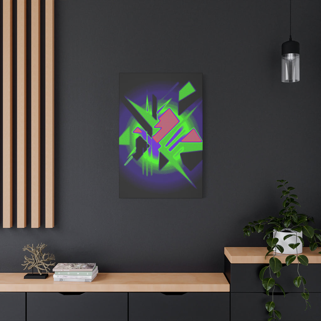 90s Paranoia Canvas Wall Art - Grunge Glitch Trippy Decor