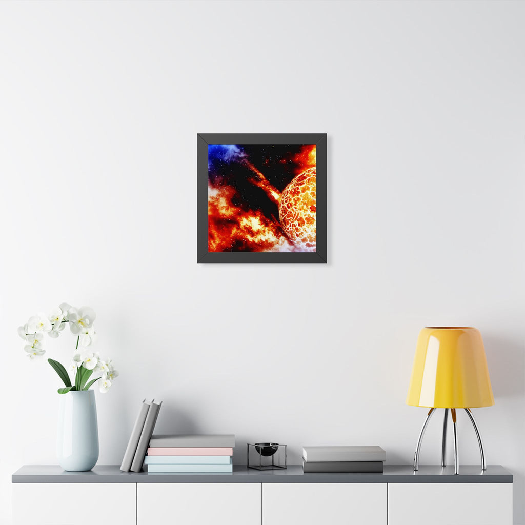 Solar Blast Framed Poster - Cosmic Nebula Space Wall Art