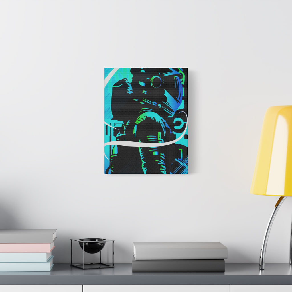 Grunge Paint Blast Canvas Wall Art - Abstract Graffiti Astronaut Decor