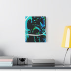 Grunge Paint Blast Canvas Wall Art - Abstract Graffiti Astronaut Decor