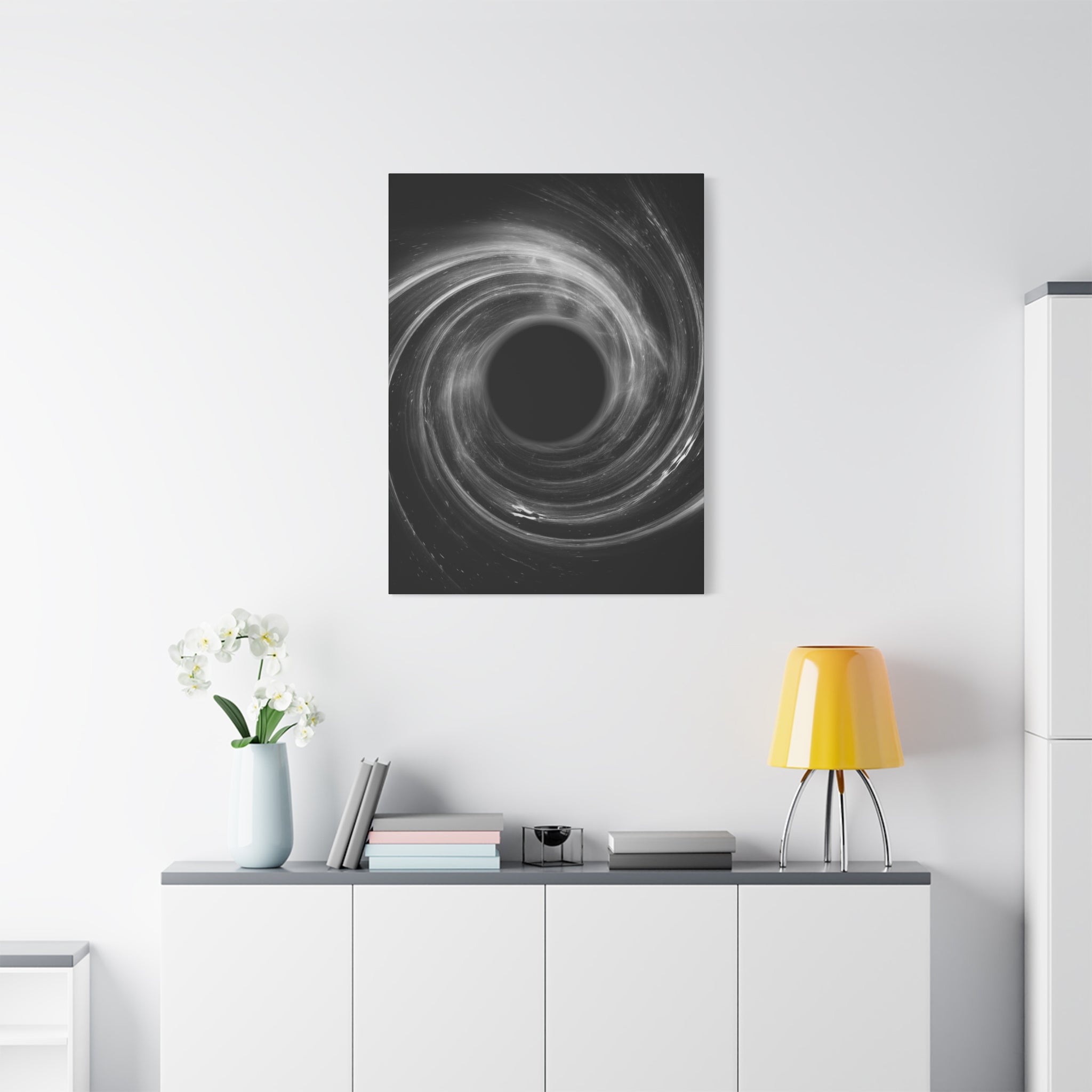 Black Hole Deep Space Canvas Art - Galaxy Vortex Wall Decor