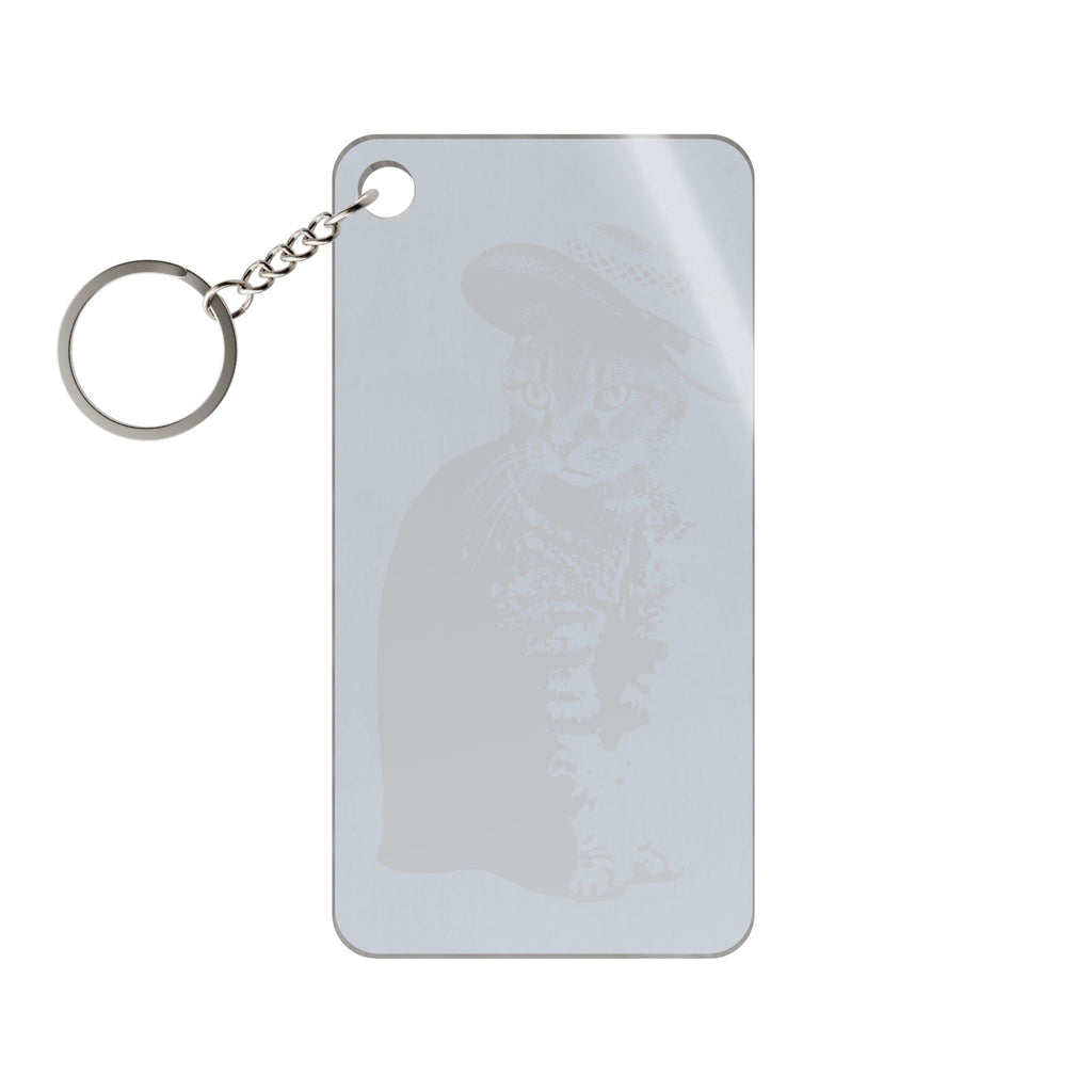 Grey Tabby Cat Keychain - Cute Pet Acrylic Charm
