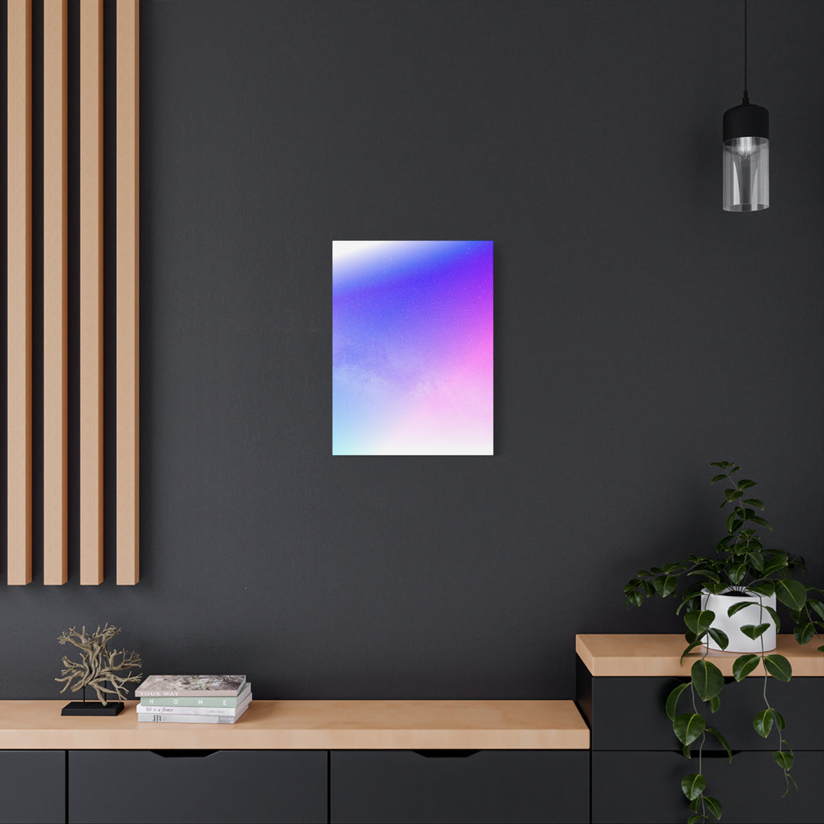 Starfield Space Galaxy Canvas Wall Art - Cosmic Purple Decor