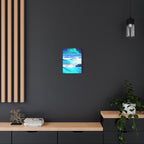 Starry Mountain Sky Canvas Wall Art - Aurora Borealis Decor