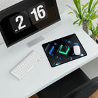 Abstract Techno Blue Mouse Pad - Cyberpunk Desk Mat