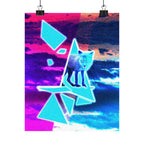 Blue Fox in Space Poster - Celestial Animal Art Print