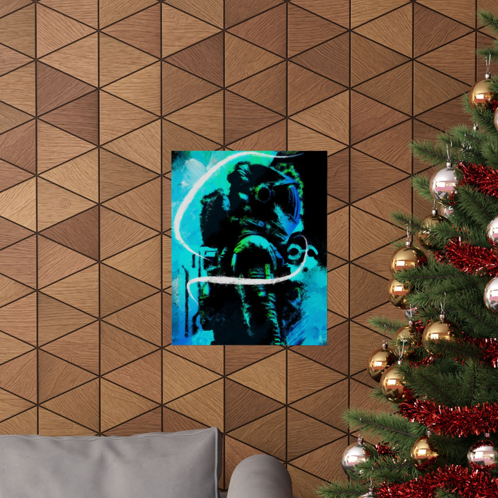 Grunge Space Man Poster - Splatter Astronaut Art Print