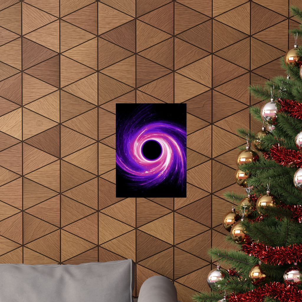 Purple Pink Wormhole Poster Print - Cosmic Vortex Art
