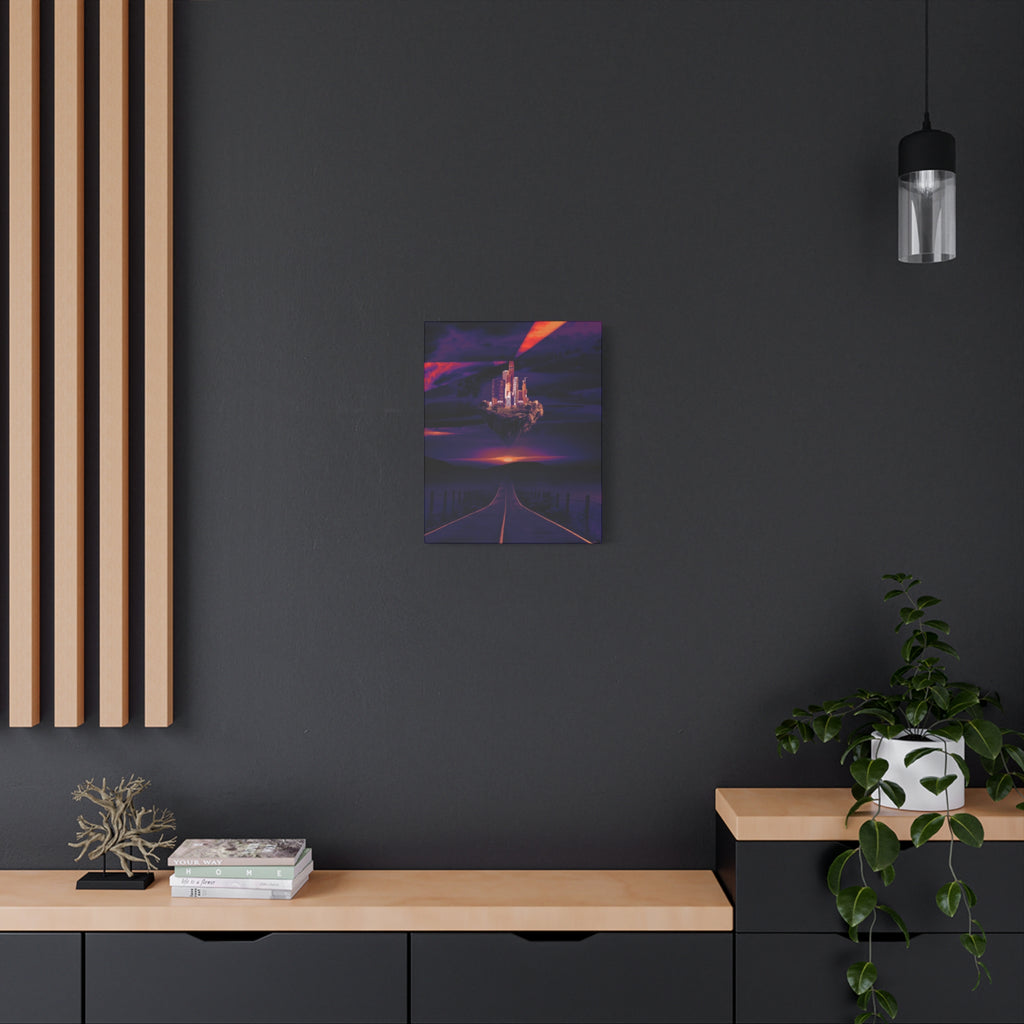Abandoned City Canvas Wall Art - Sci-Fi Desert Ruins Decor