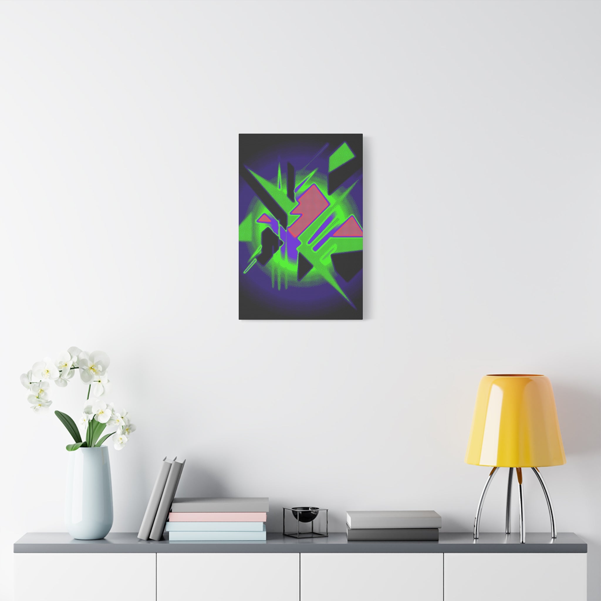 90s Paranoia Canvas Wall Art - Grunge Glitch Trippy Decor