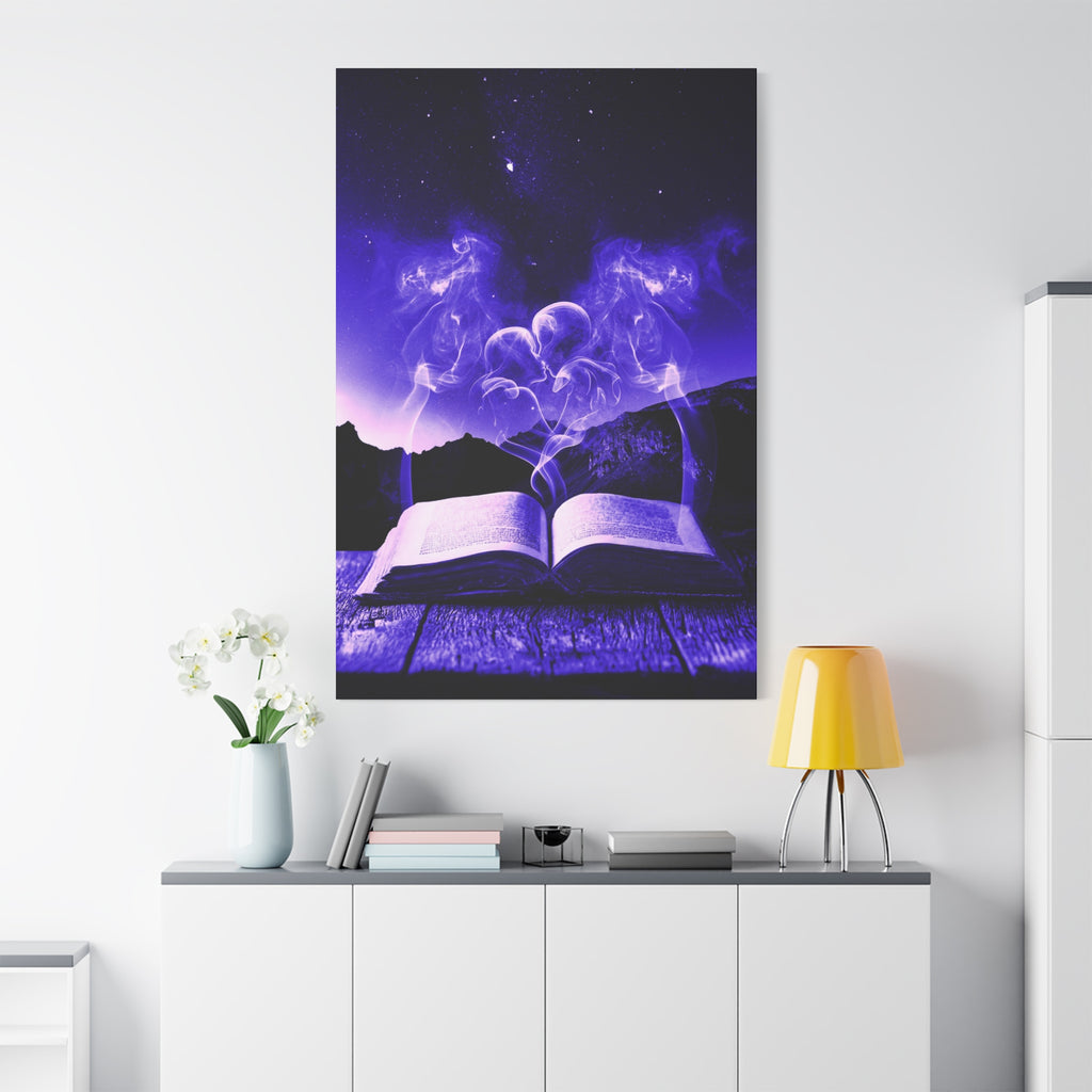 Magic Book Love Spell Canvas Wall Art - Witchy Fantasy Decor