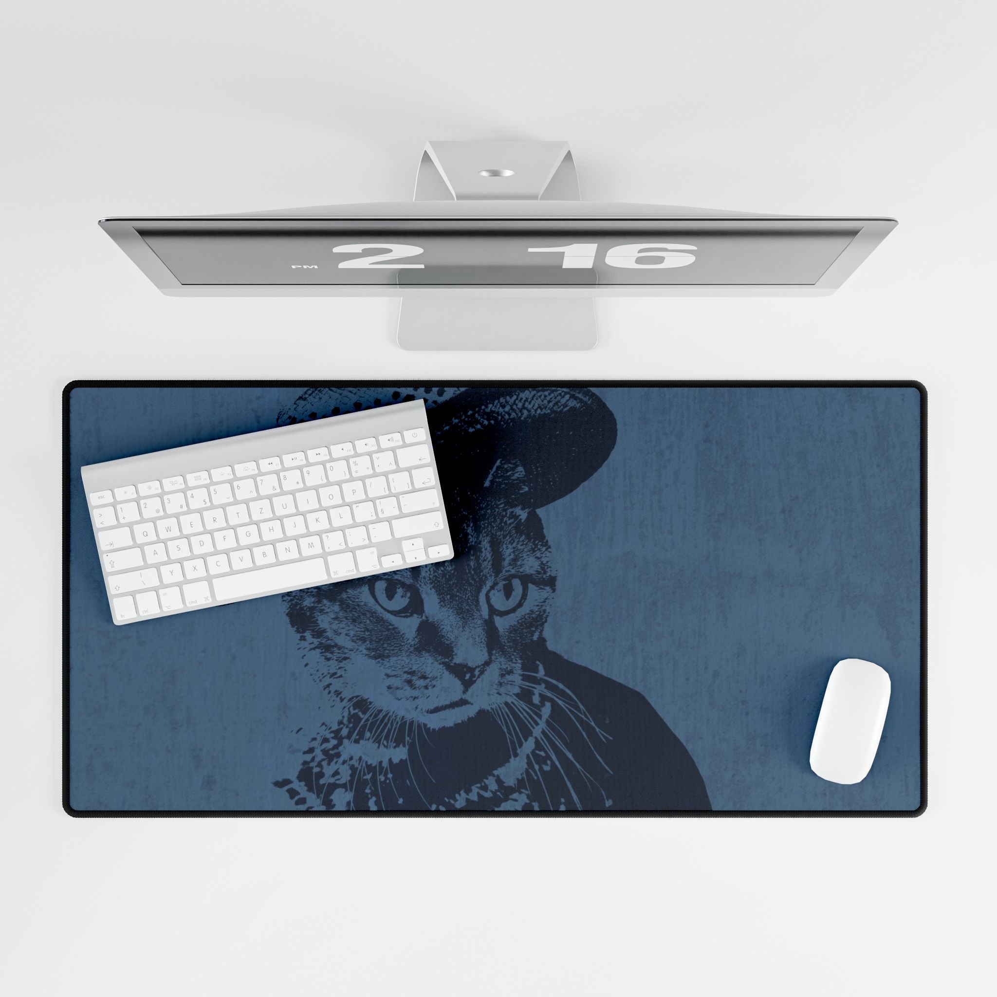 Grey Tabby Kitten Mouse Pad - Cute Cat Desk Mat