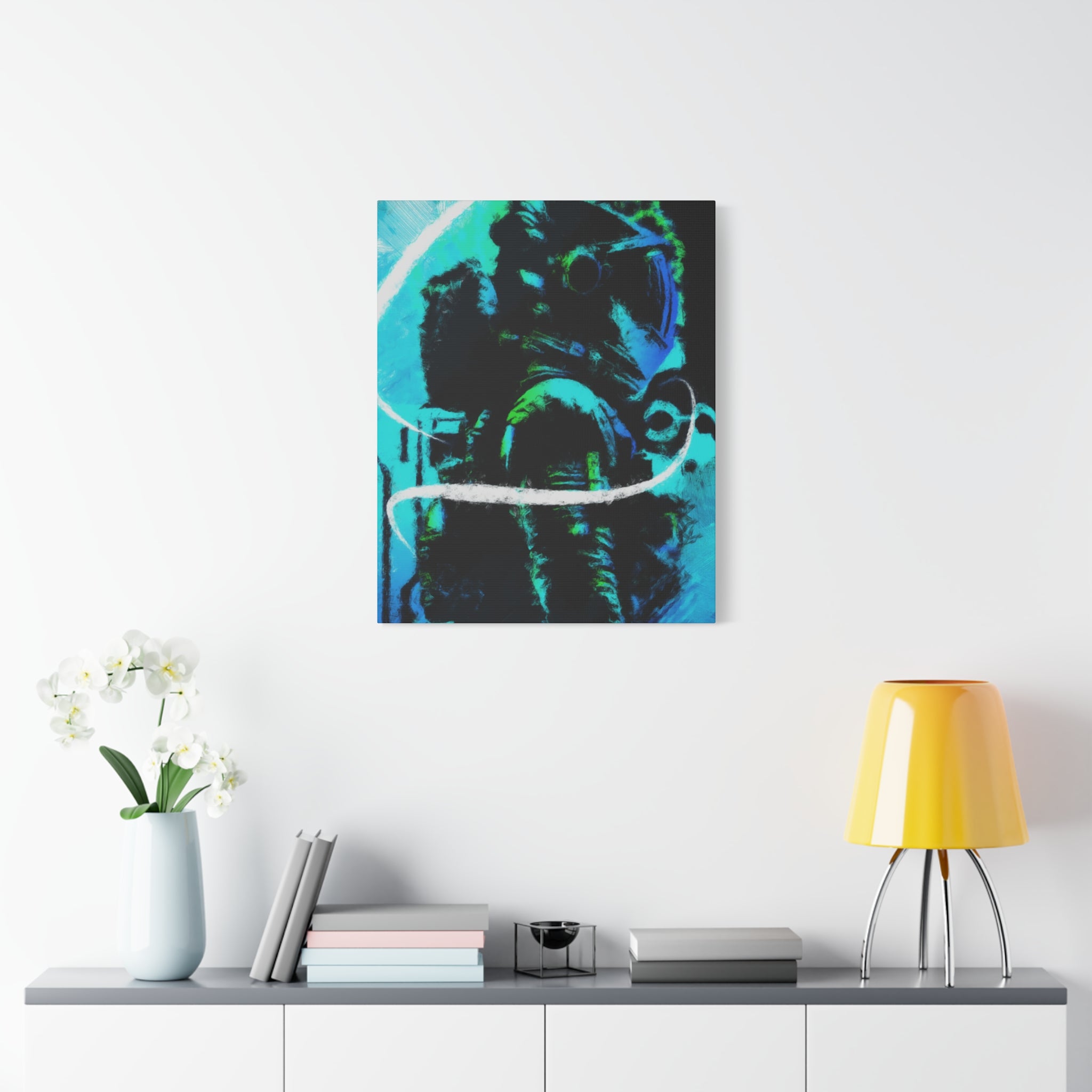 Grunge Space Man Canvas Art - Urban Graffiti Astronaut Decor