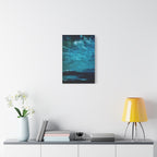 Serene Blue Sunrise Canvas Wall Art - Peaceful Misty Lake Decor