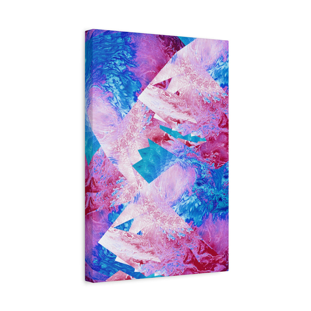 Trippy Pink and Blue Fractal Canvas Art | Surreal Abstract Sacred Geometry Wall Decor