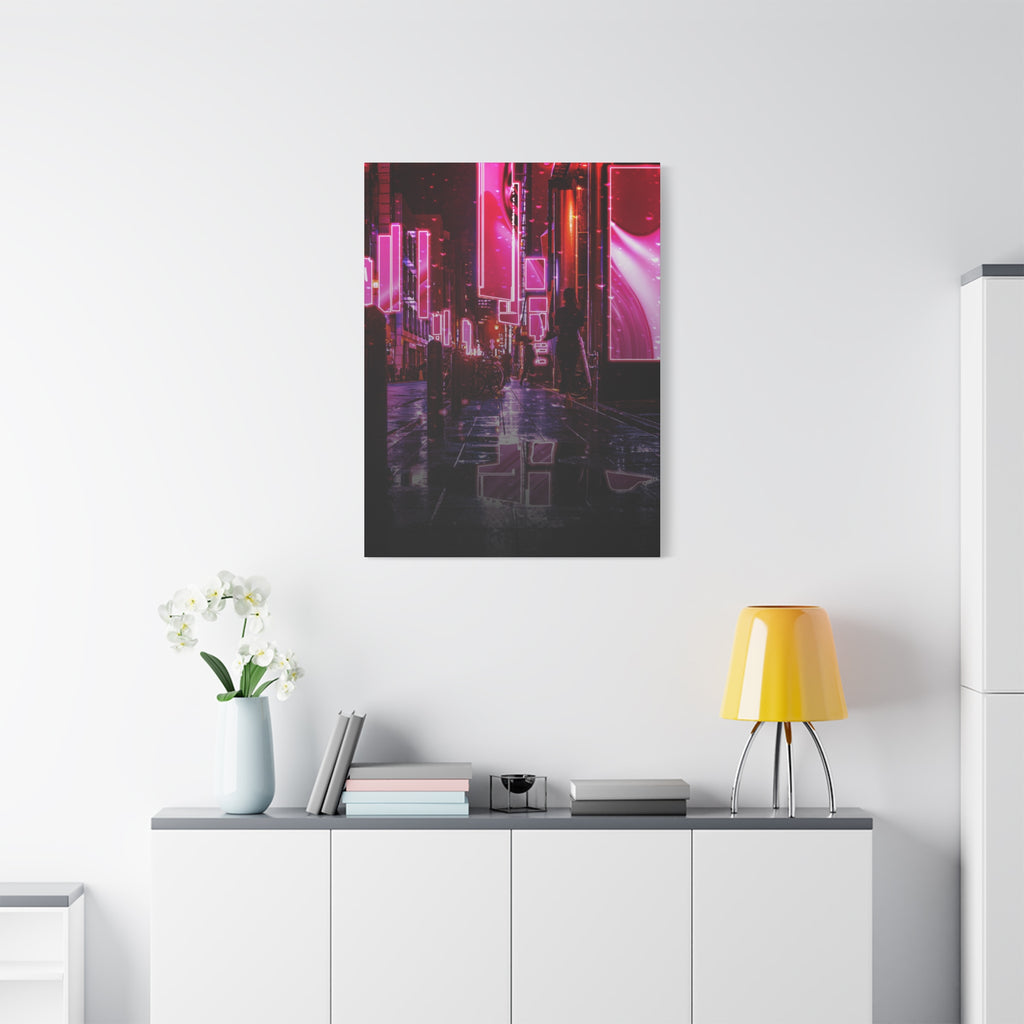 Japanese City Punk FX.3 Canvas Wall Art - Cyberpunk Tokyo Street Decor
