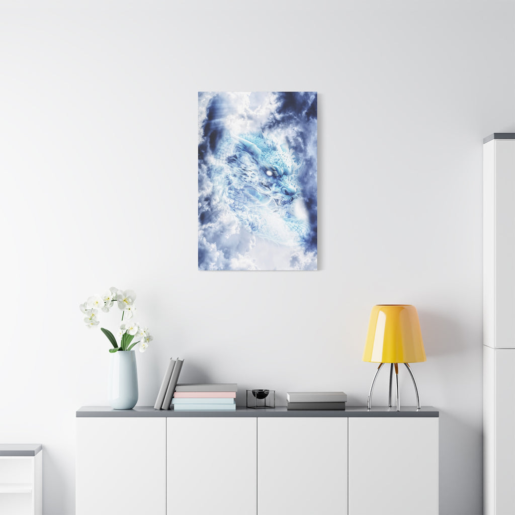 Blue Sky Dragon Canvas Wall Art - Celestial Fantasy Decor