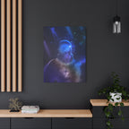 Figure in Space Canvas Wall Art - Cosmic Silhouette Decor
