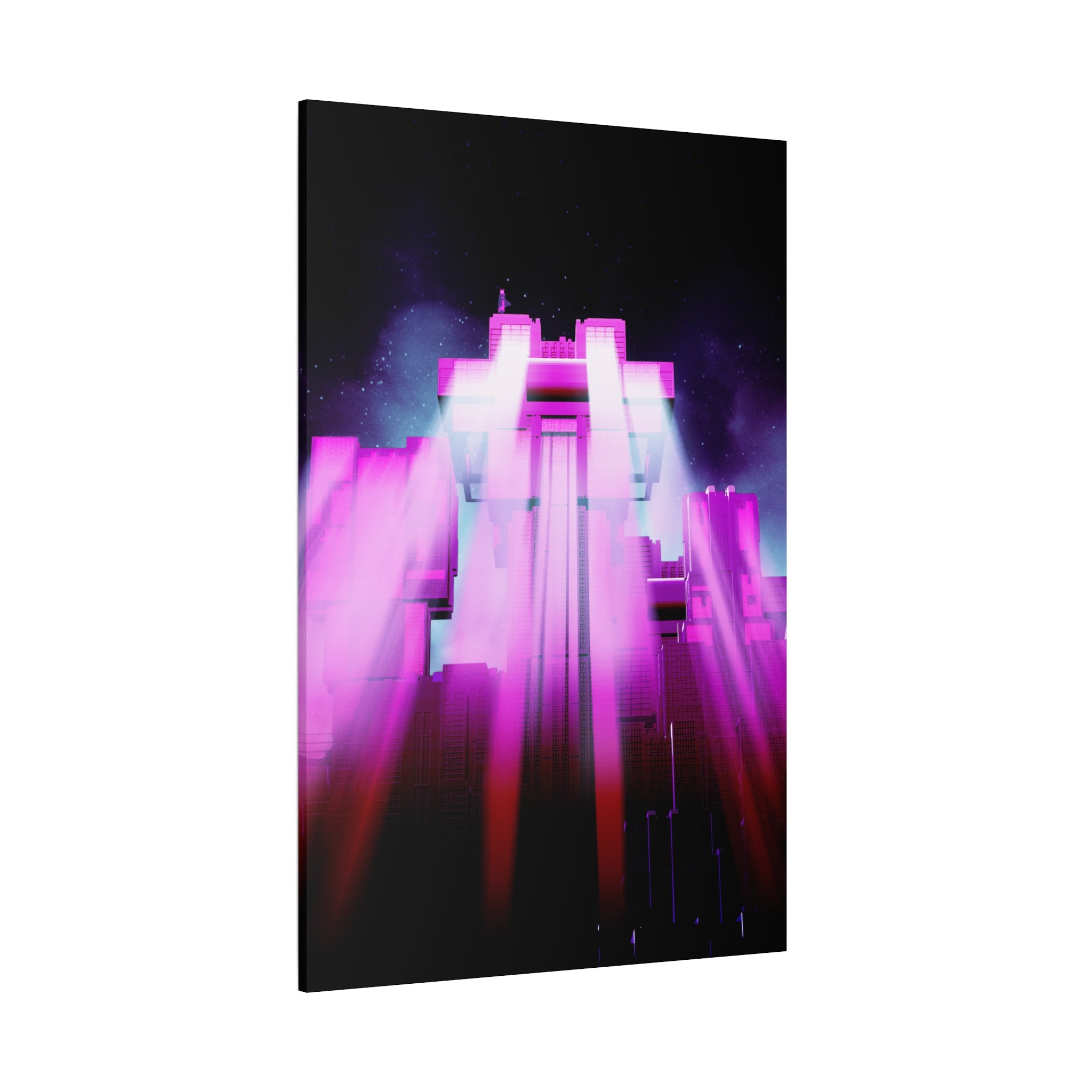 The City of Lights Vibrant Cityscape Canvas Art | Modern Neon Urban Skyline Wall Decor