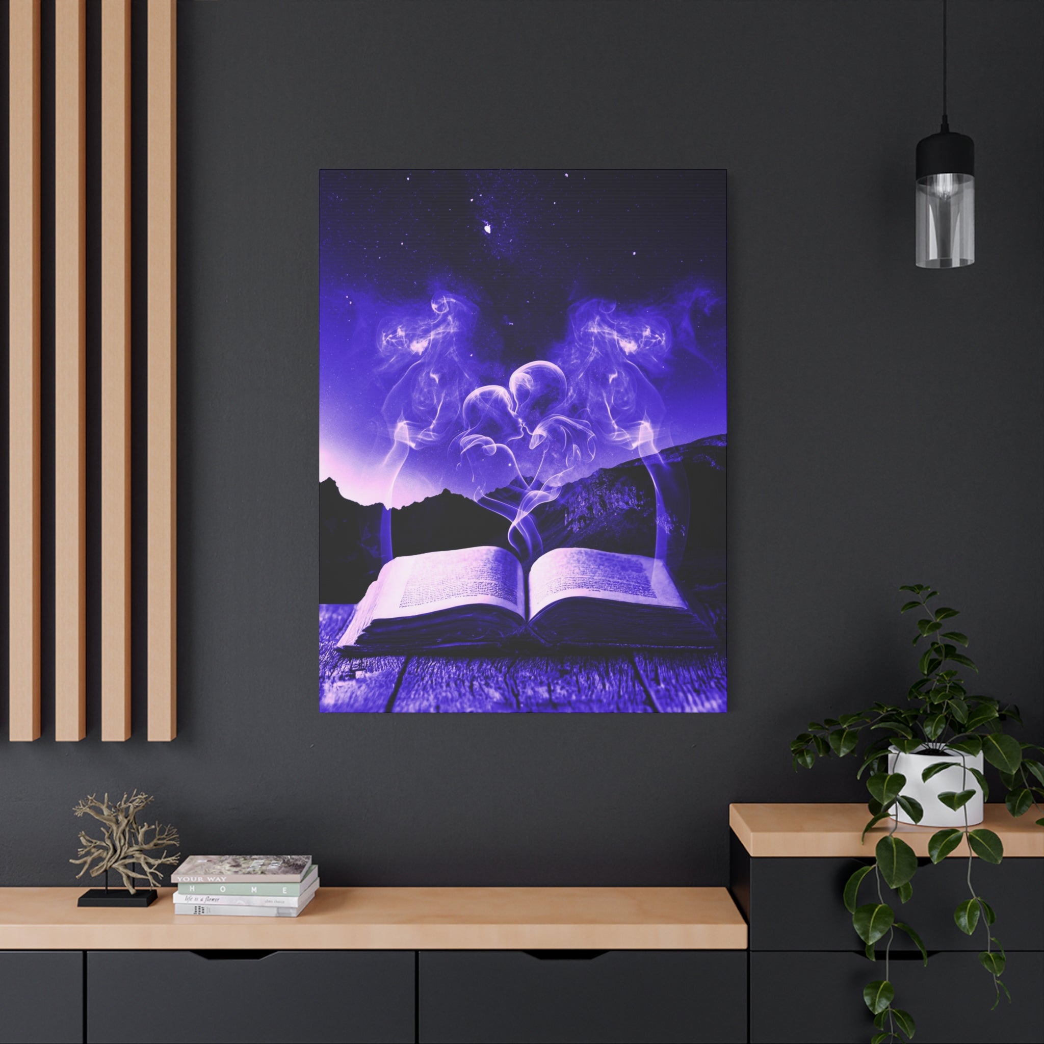 Magic Book Love Spell Canvas Wall Art - Witchy Fantasy Decor
