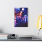 Japanese City Punk FX Canvas Wall Art - Cyberpunk Street Decor