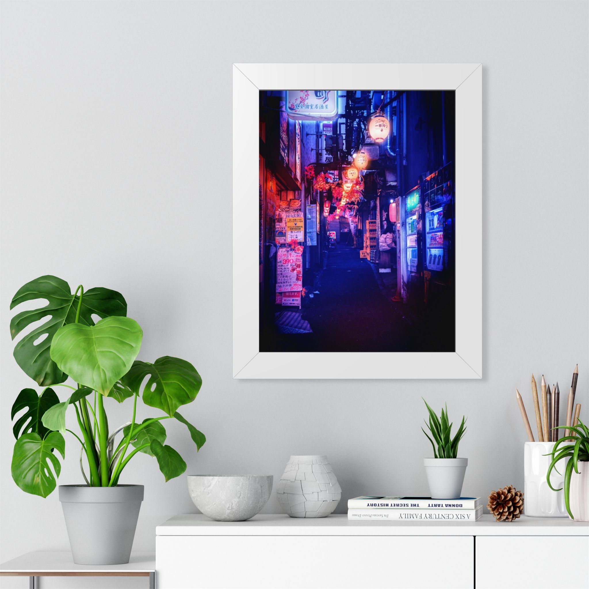 Japanese City Punk FX Poster - Neon Alleyway Cyberpunk Art Print