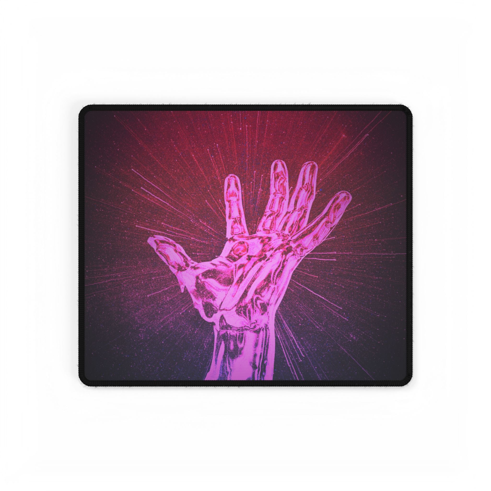 Hand of the Stars Desk Mat - Mystical Nebula Galaxy Mouse Pad