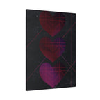 Three Hearts Level One Retro Gamer Canvas Art | Minimalist 8-Bit Pixel Love Wall Decor