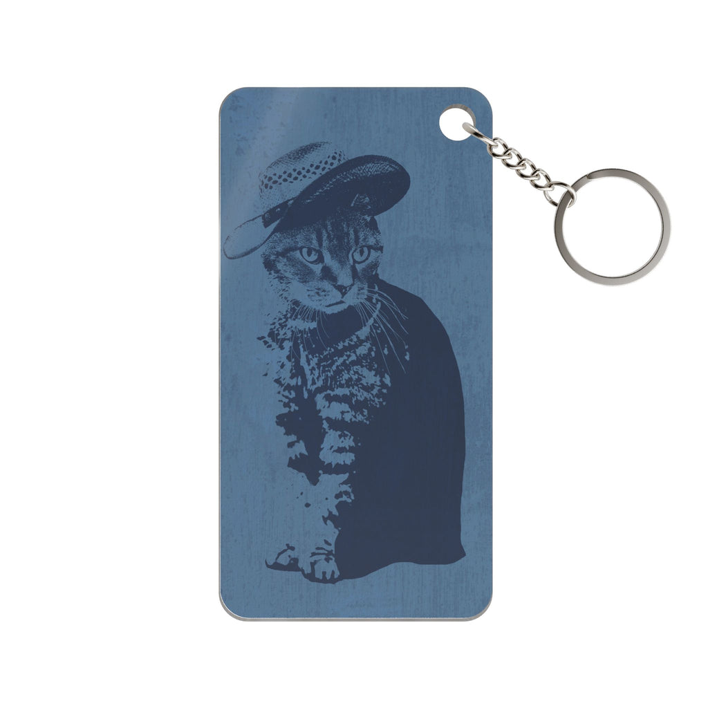 Grey Tabby Cat Keychain - Cute Pet Acrylic Charm
