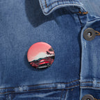 Red Forest Pin - Abstract Landscape Art Button