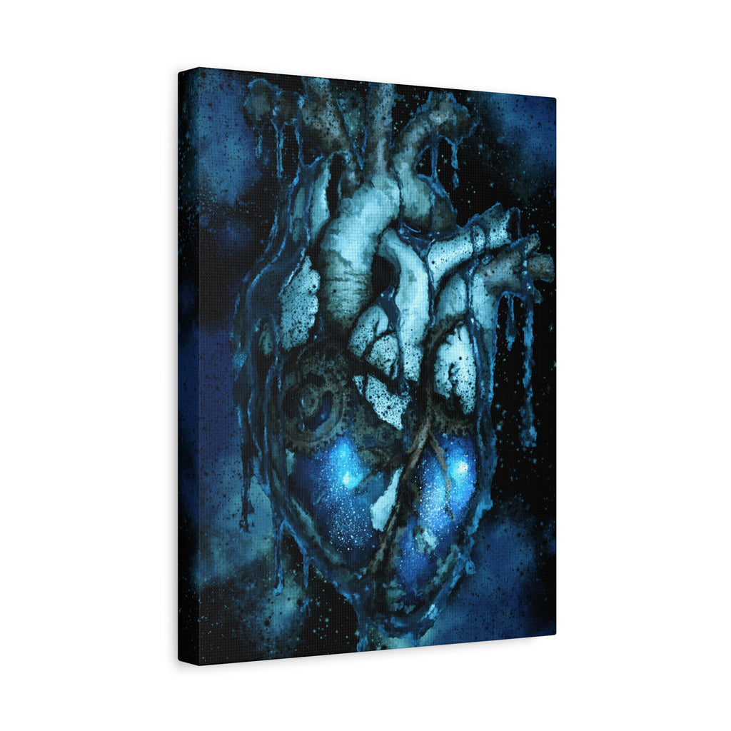 Galaxy Heart Canvas Wall Art - Cosmic Anatomical Space Love Decor