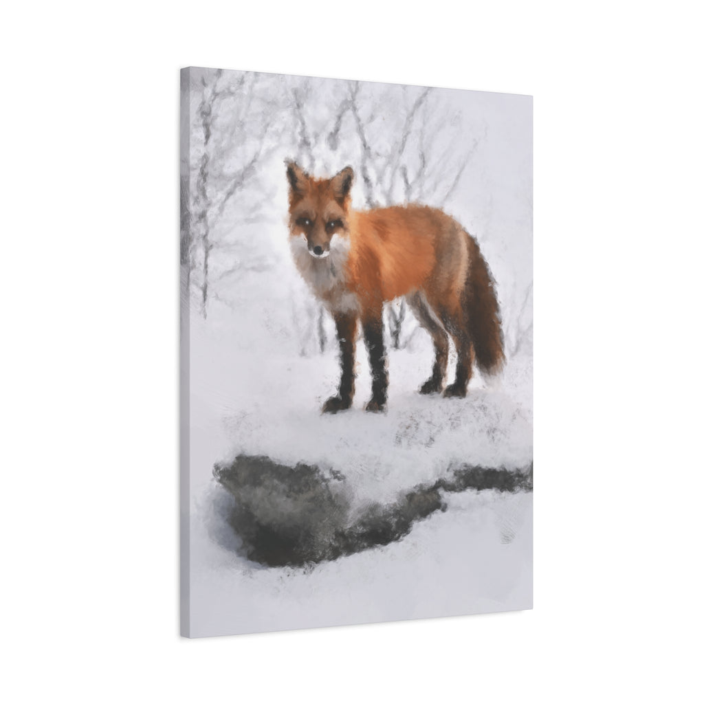 Spirit of the Fox Canvas Wall Art - Psychedelic Geometric Wildlife Decor