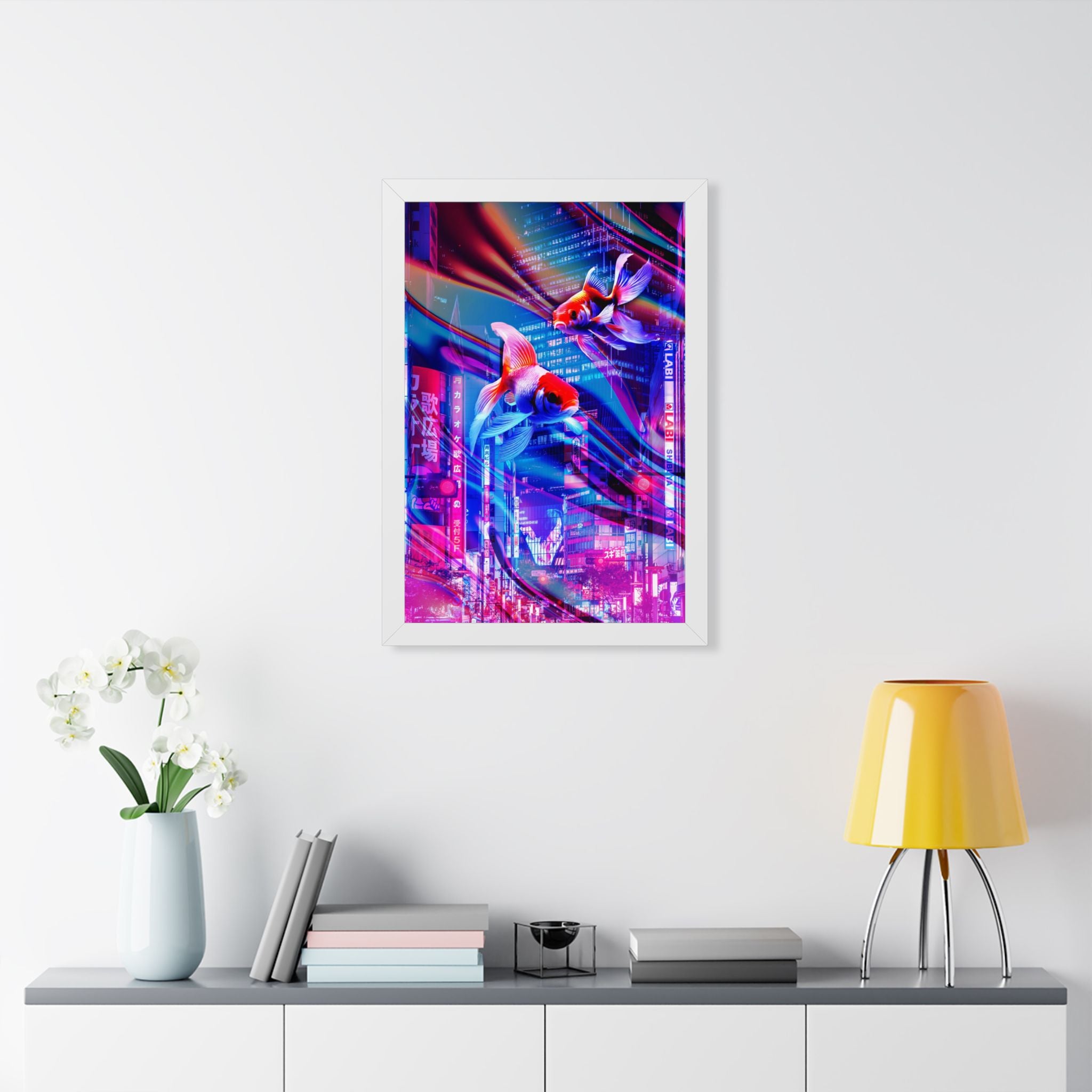 Japanese City Punk FX.2 Koi Attack Poster - Cybernetic Koi Special Edition