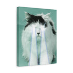 Laser Cat Canvas Wall Art - Funny Sci-Fi Space Feline Decor