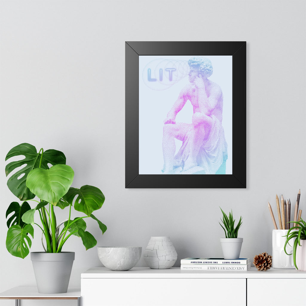 Lit Thinker Framed Poster - Psychedelic Abstract Portrait Wall Art