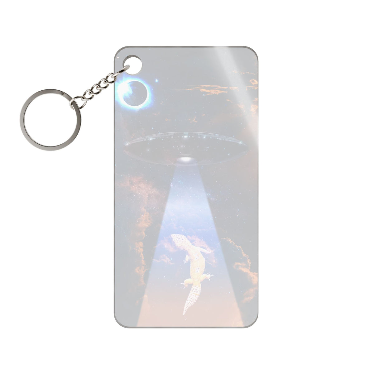 Space Lizards Keychain - Lizard Ufo Acrylic Charm