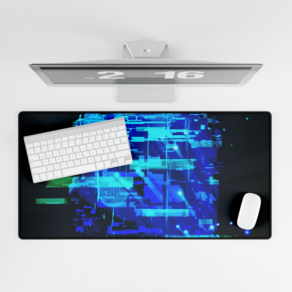 The Data Cube Futuristic Tech Grid Intelligence Desk Mat Mousepad