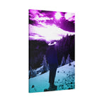 Winter Aurora Light Snowy Forest Canvas Art | Northern Lights Arctic Landscape Wall Decor