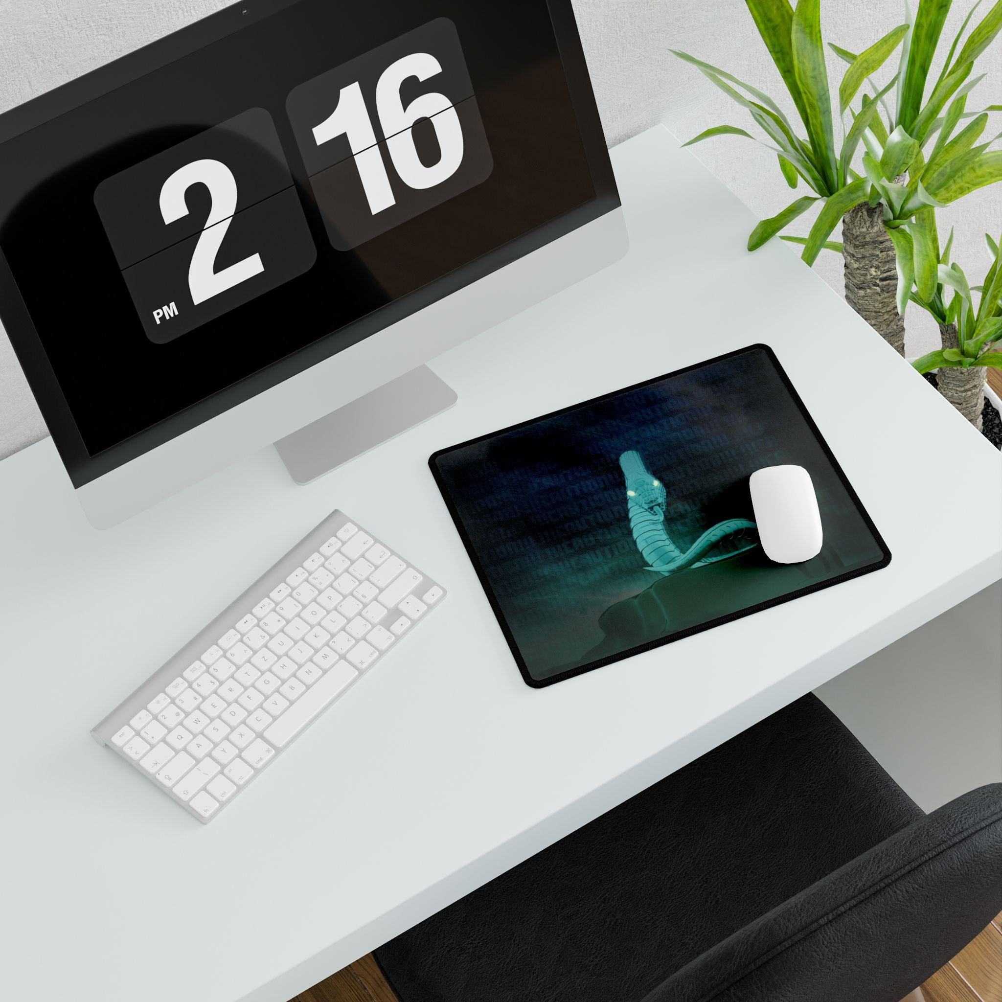 Snake Bite Desk Mat - Neon Viper Strike Tactical Mouse Pad