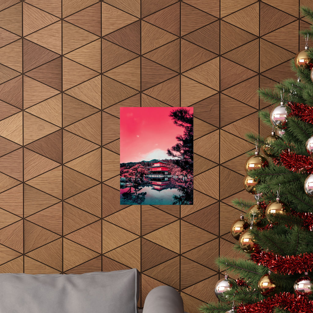 Red Forest Poster - Abstract Crimson Landscape Art Print
