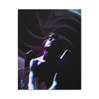 Skybound Canvas Wall Art - Surreal Angel Figure in the Clouds