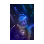 Figure in Space Poster - Cosmic Silhouette Art Print