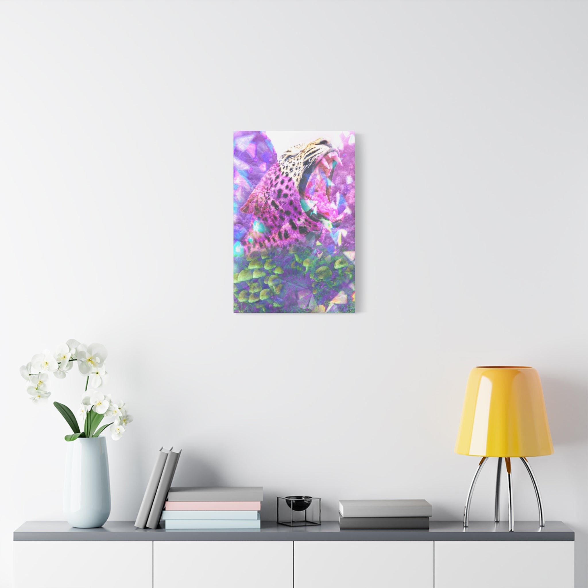 Vibrant Roaring Leopard Matte Canvas Wall Art