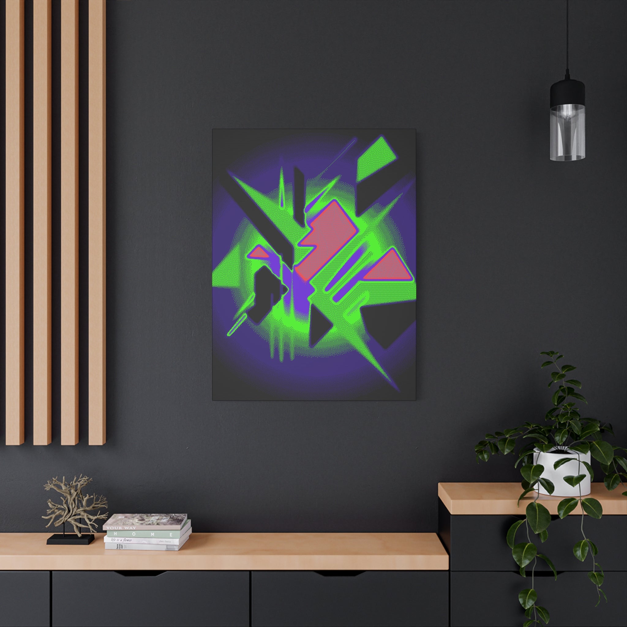 90s Paranoia Canvas Wall Art - Grunge Glitch Trippy Decor