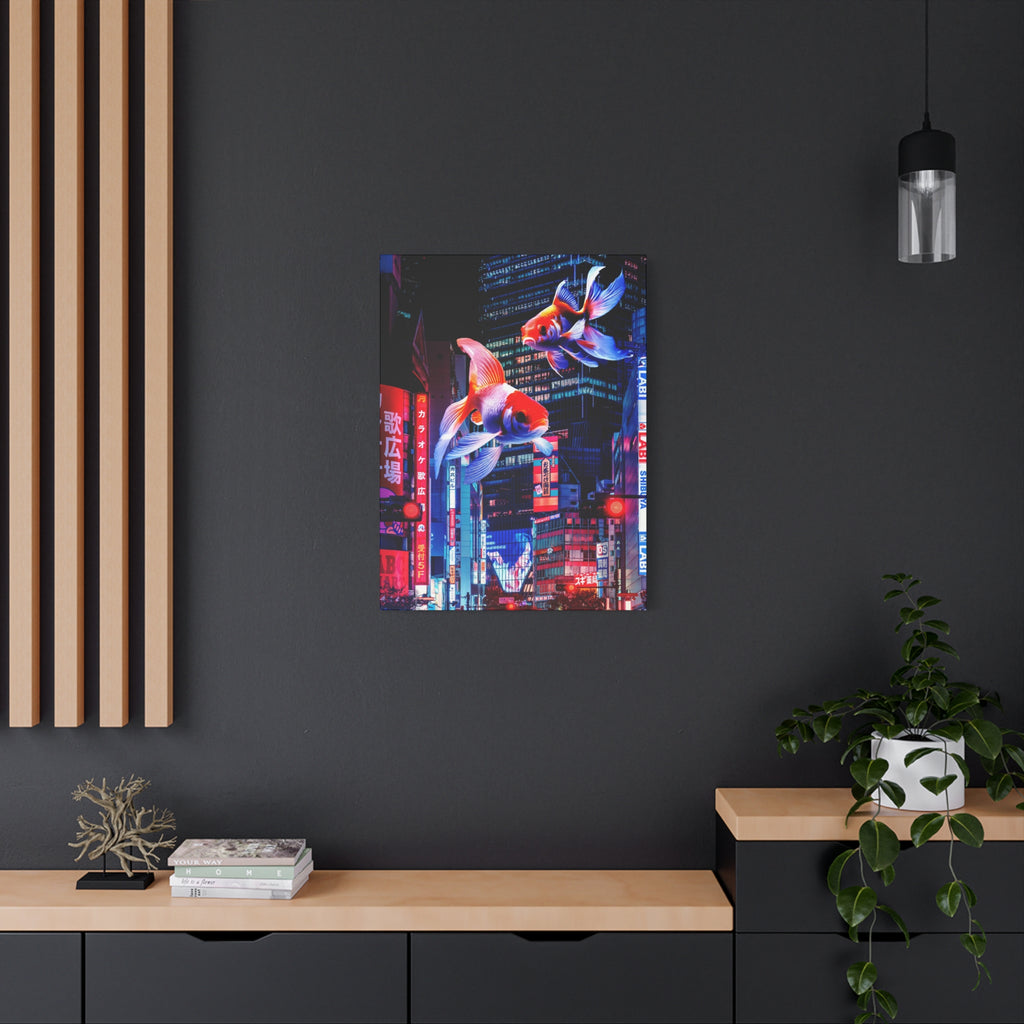 Japanese City Punk FX.2 Canvas Wall Art - Neon Japan Cyberpunk Street