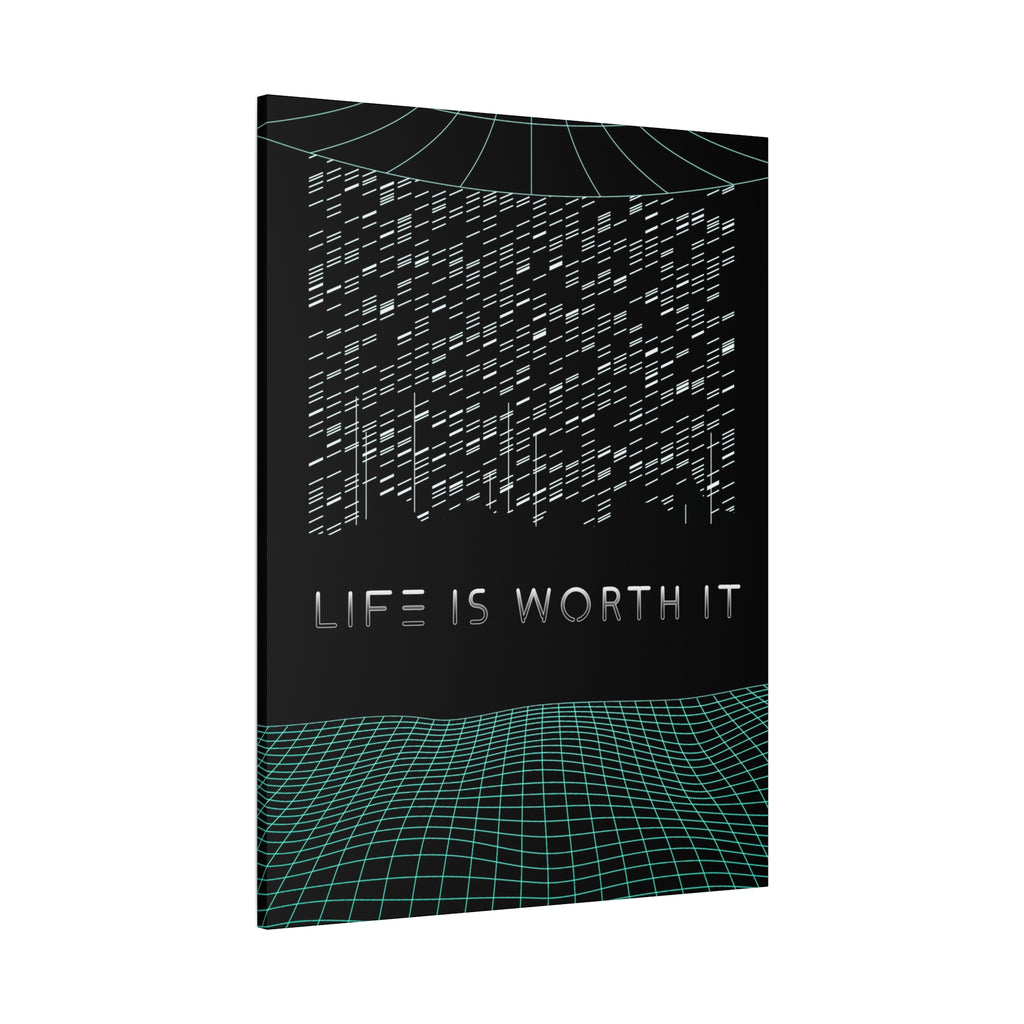 Life Is Worth It Canvas Wall Art - Abstract Symbolic Cyber Decor