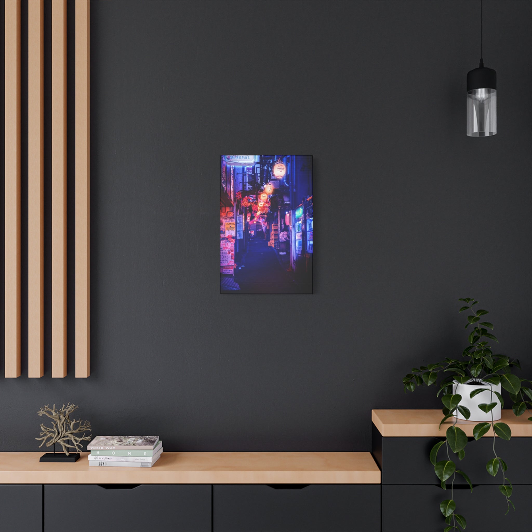 Japanese City Punk FX Canvas Wall Art - Cyberpunk Street Decor