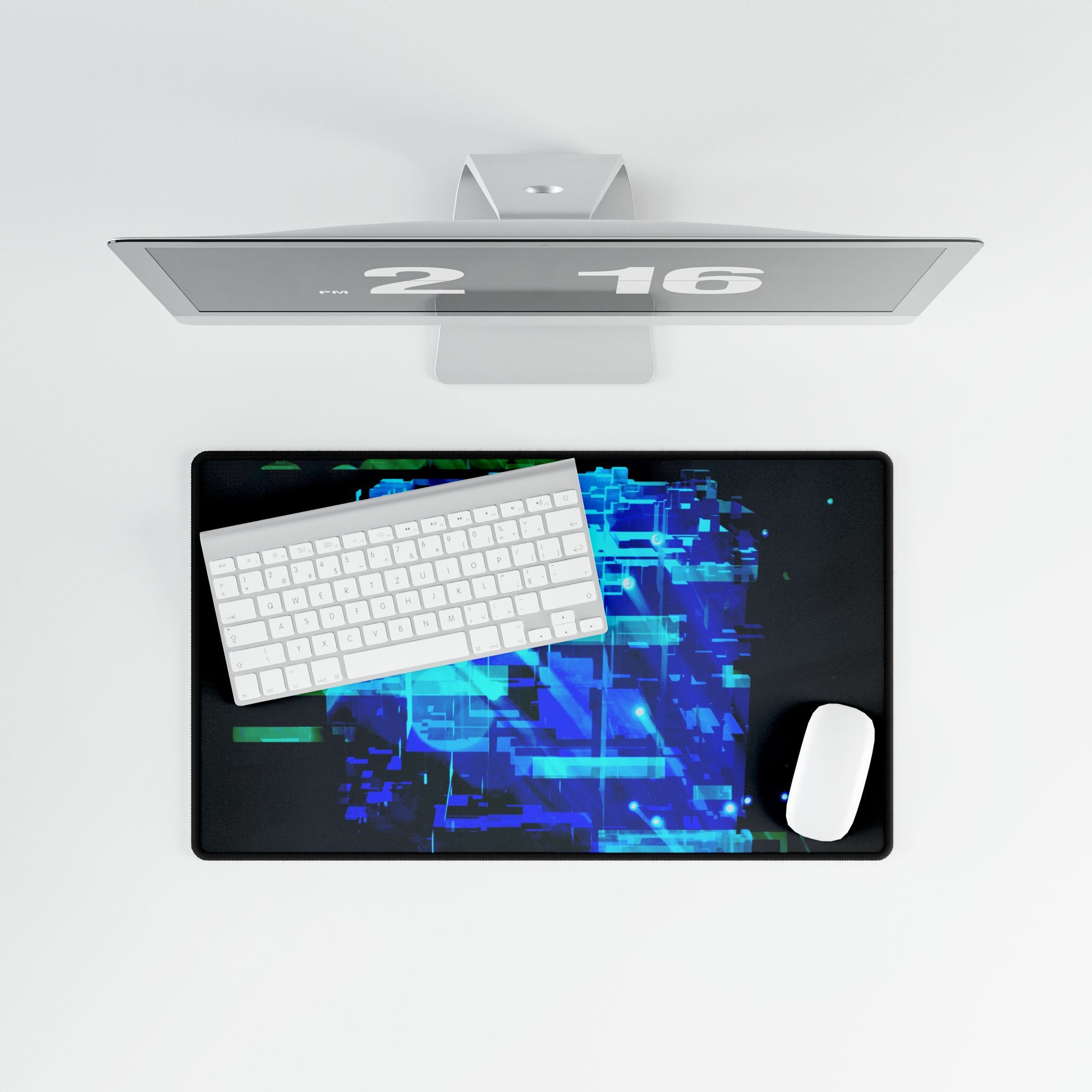 The Data Cube Futuristic Tech Grid Intelligence Desk Mat Mousepad